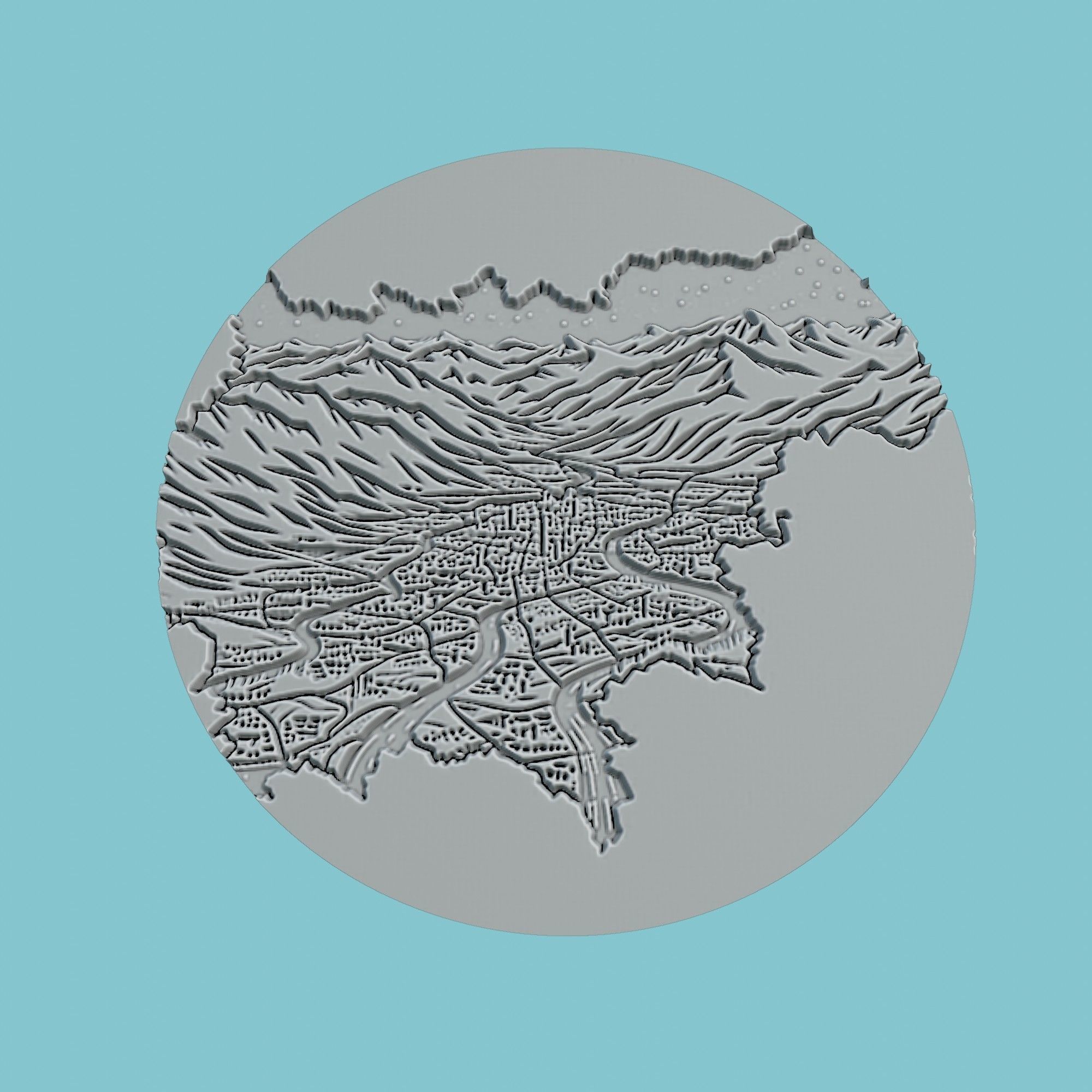 Slovenia Map Medallion Wall Art Printer 3D print model_2