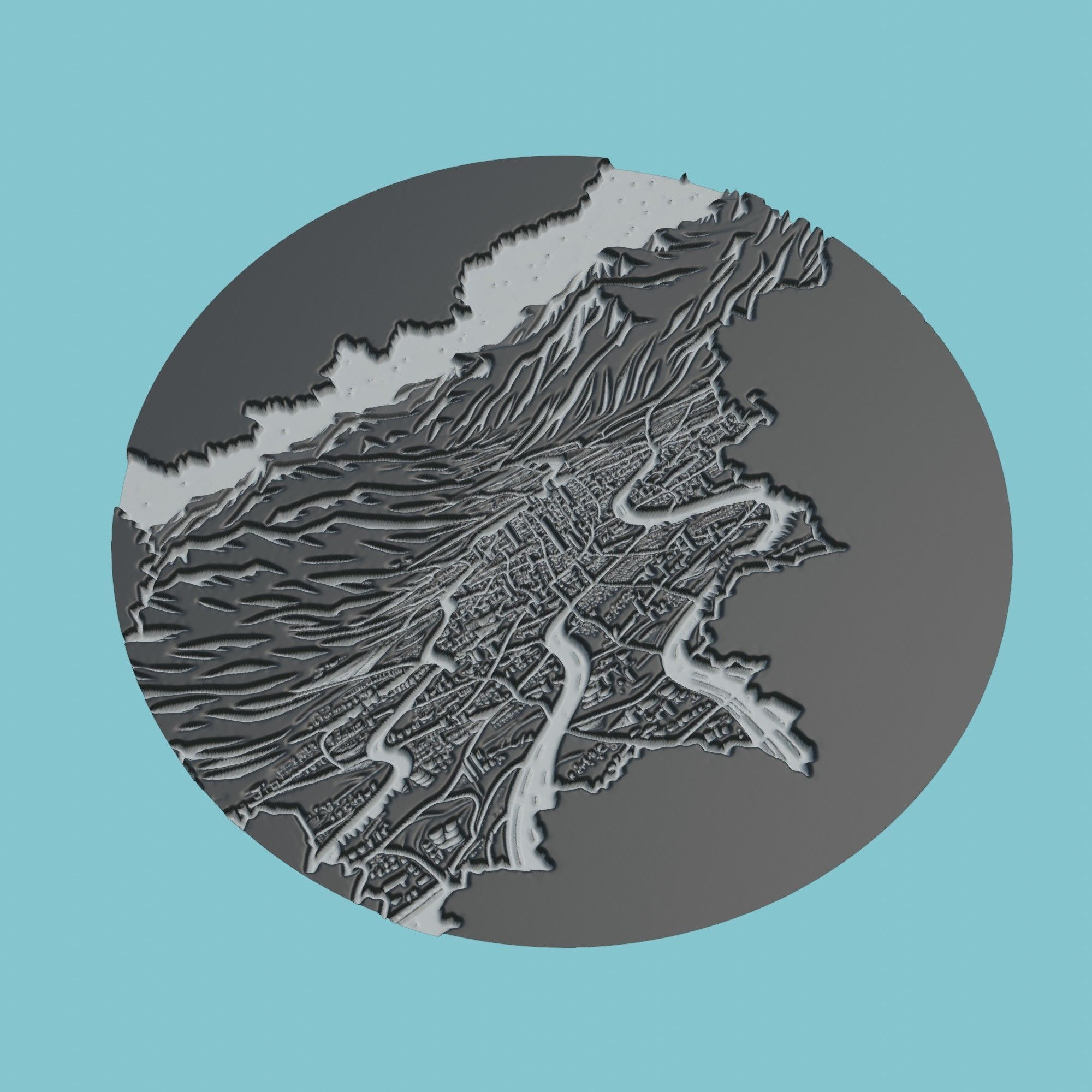 Slovenia Map Medallion Wall Art Printer 3D print model_1