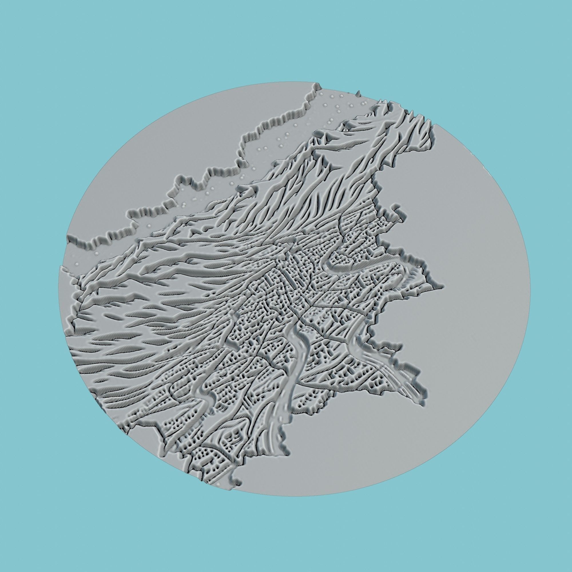 Slovenia Map Medallion Wall Art Printer 3D print model_3