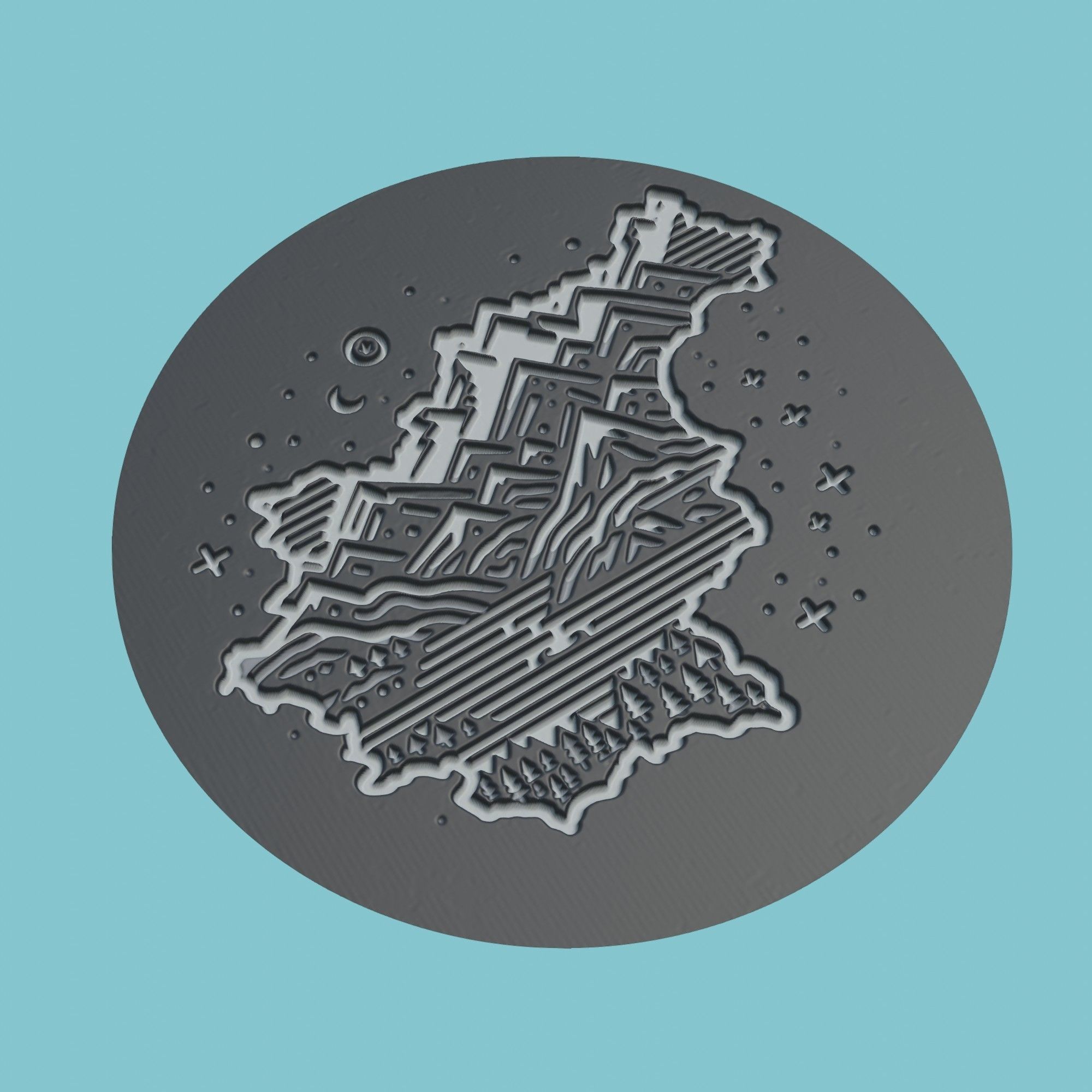 Slovenia Map Medallion Wall Art Printer 3D print model_1