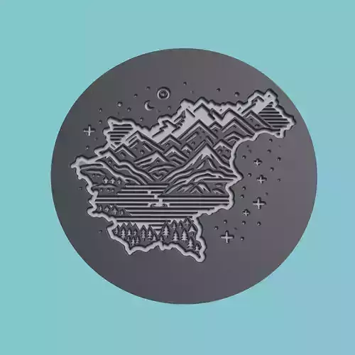 Slovenia Map Medallion Wall Art Printer