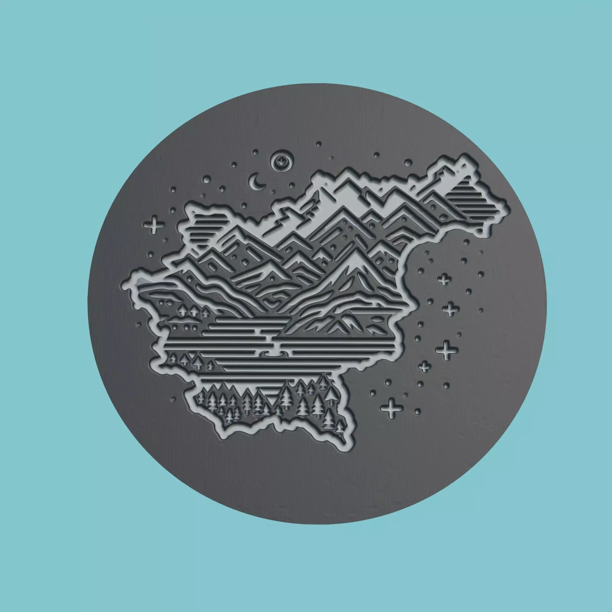 Slovenia Map Medallion Wall Art Printer 3D print model_0