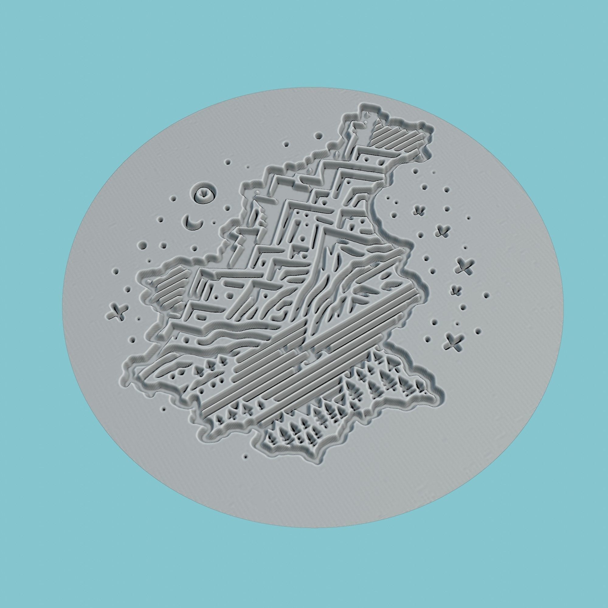 Slovenia Map Medallion Wall Art Printer 3D print model_3