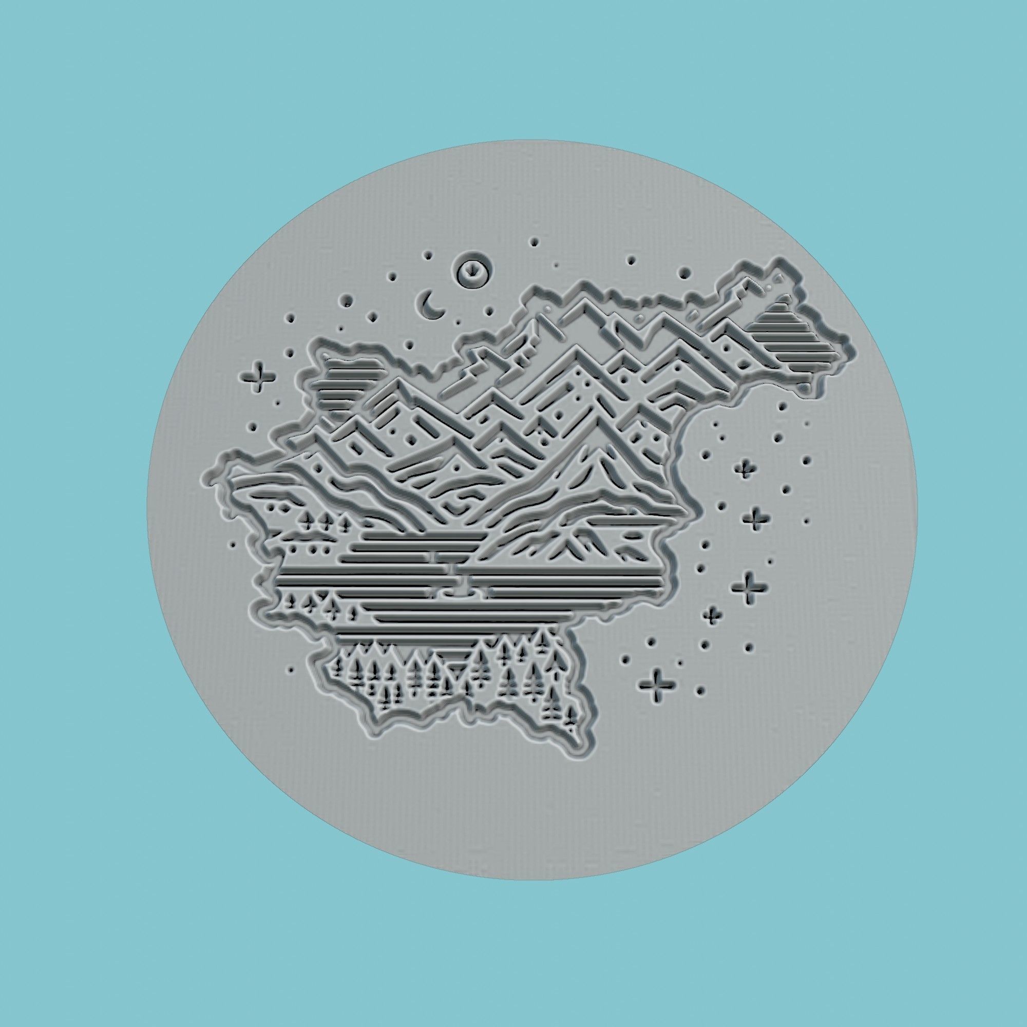 Slovenia Map Medallion Wall Art Printer 3D print model_2