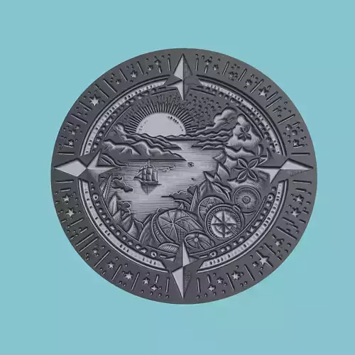 Solomon Islands Map Medallion Wall Art Printer