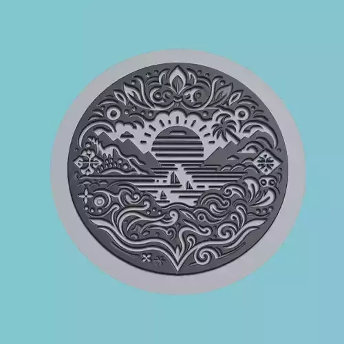 Solomon Islands Map Medallion Wall Art Printer