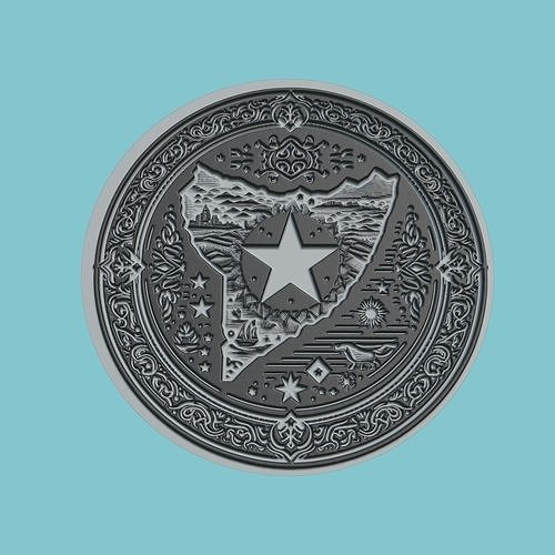 Somalia Map Medallion Wall Art Printer 3D print model