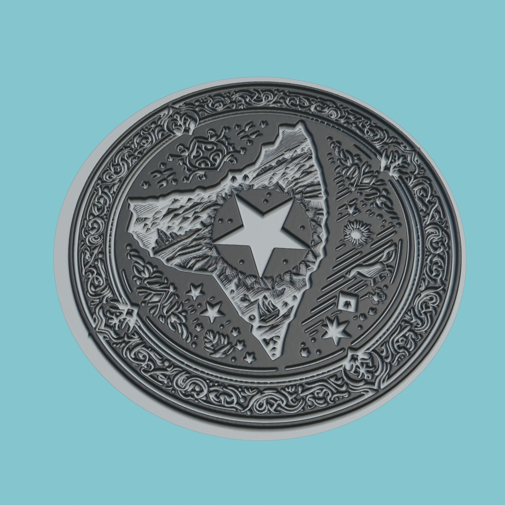 Somalia Map Medallion Wall Art Printer 3D print model_1