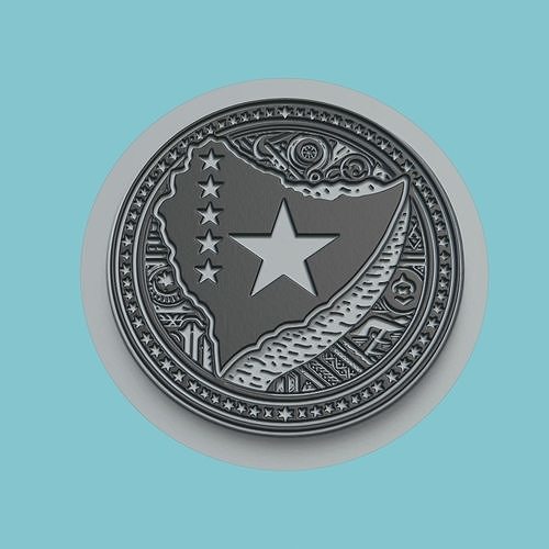 Somalia Map Medallion Wall Art Printer 3D print model