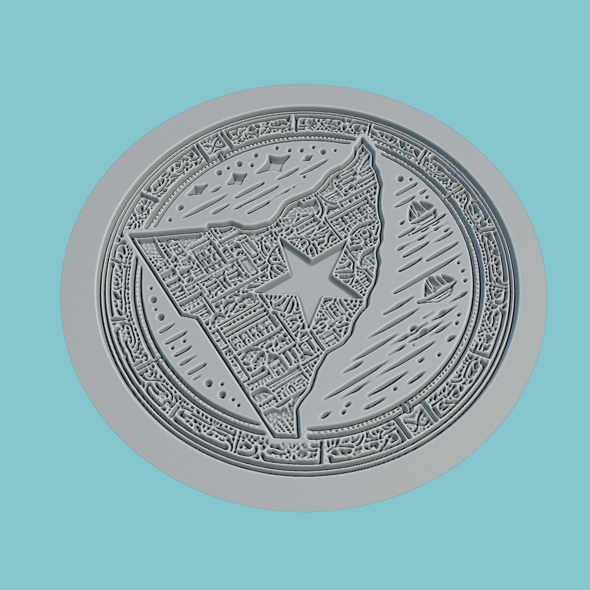 Somalia Map Medallion Wall Art Printer 3D print model_3