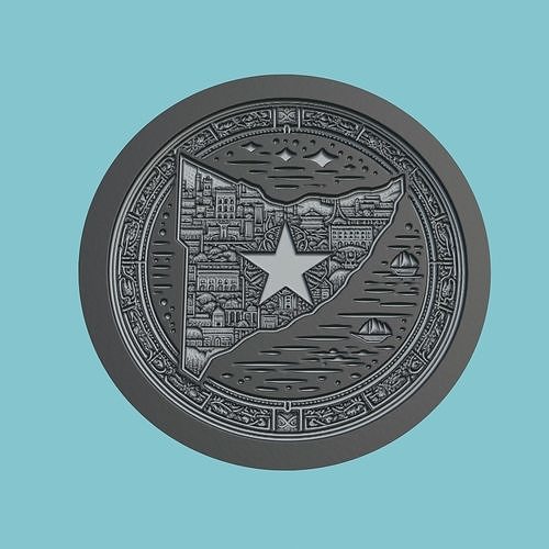 Somalia Map Medallion Wall Art Printer 3D print model
