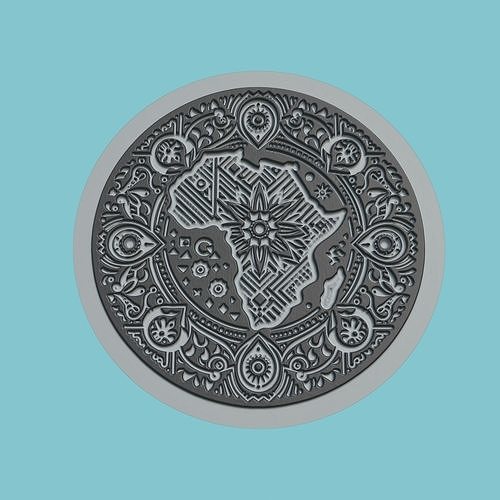 South Africa Map Medallion Wall Art Printer 3D print model