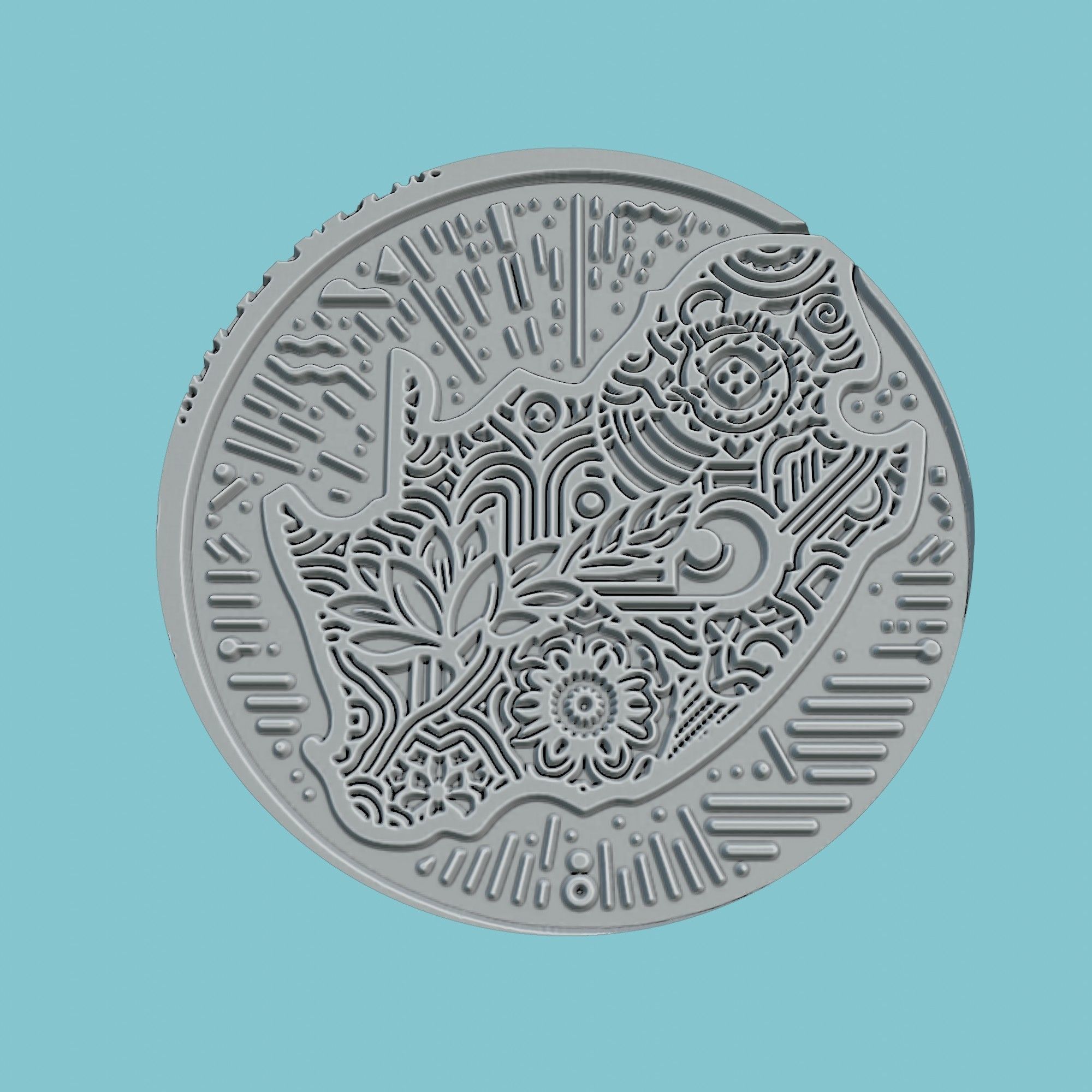 South Africa Map Medallion Wall Art Printer 3D print model_2