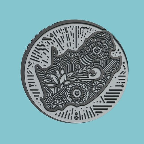 South Africa Map Medallion Wall Art Printer 3D print model