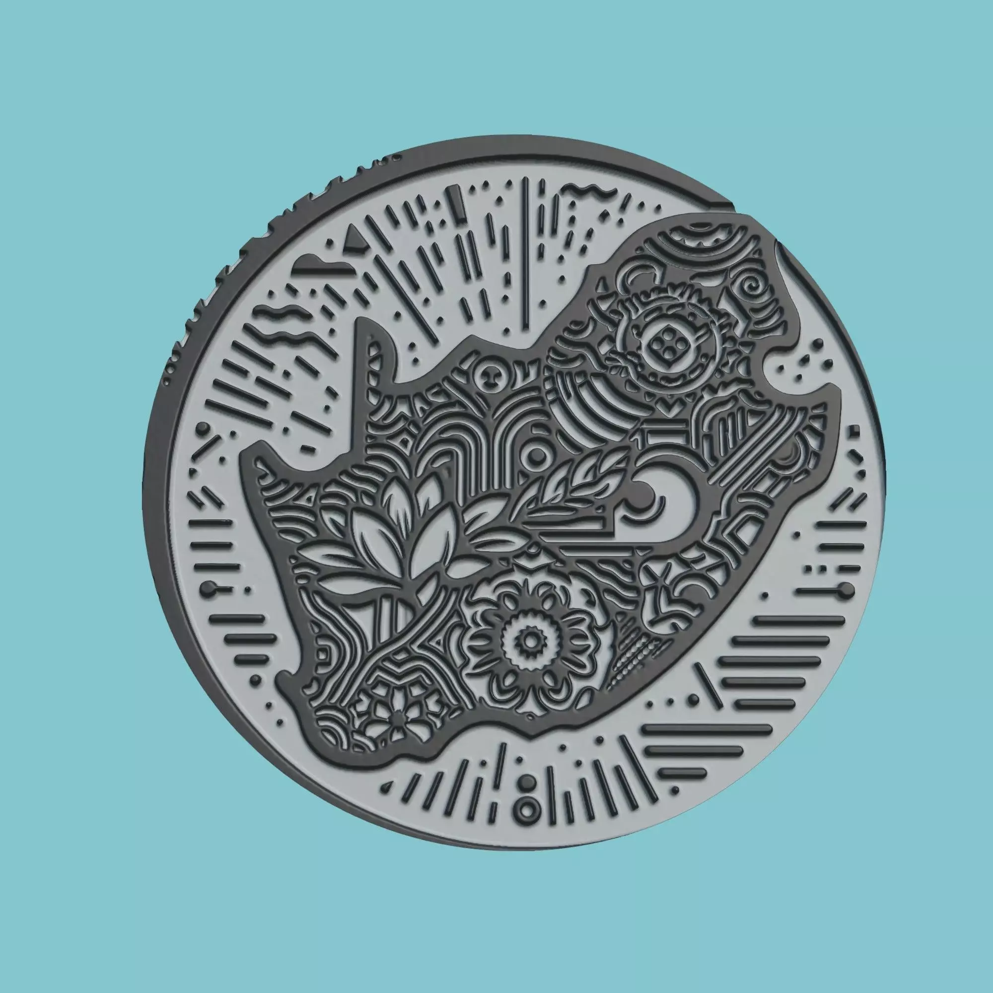 South Africa Map Medallion Wall Art Printer 3D print model_0