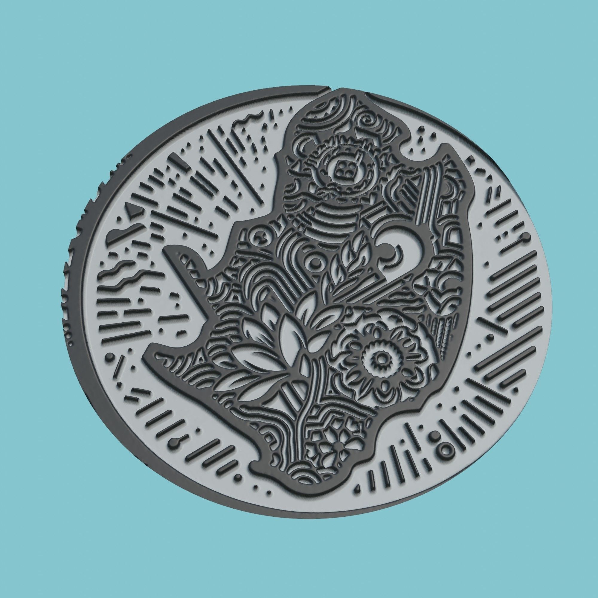 South Africa Map Medallion Wall Art Printer 3D print model_1