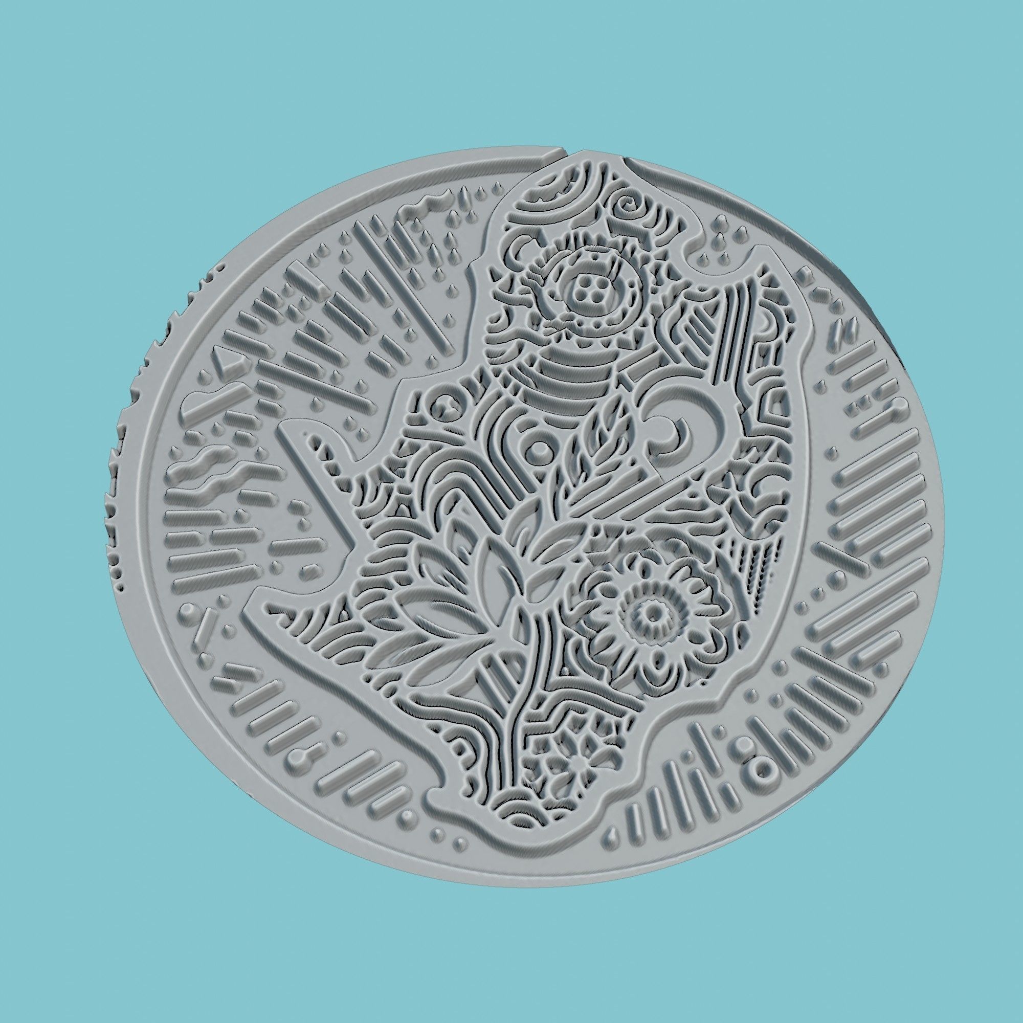 South Africa Map Medallion Wall Art Printer 3D print model_3