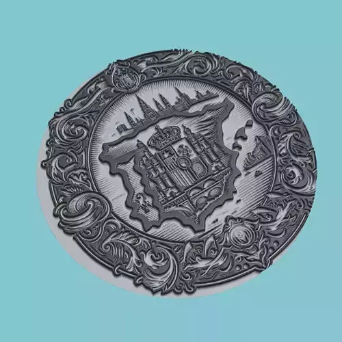 Spain Map Medallion Wall Art Printer