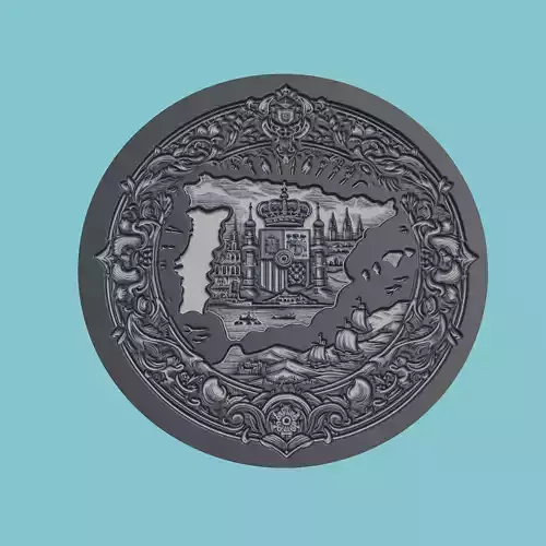 Spain Map Medallion Wall Art Printer