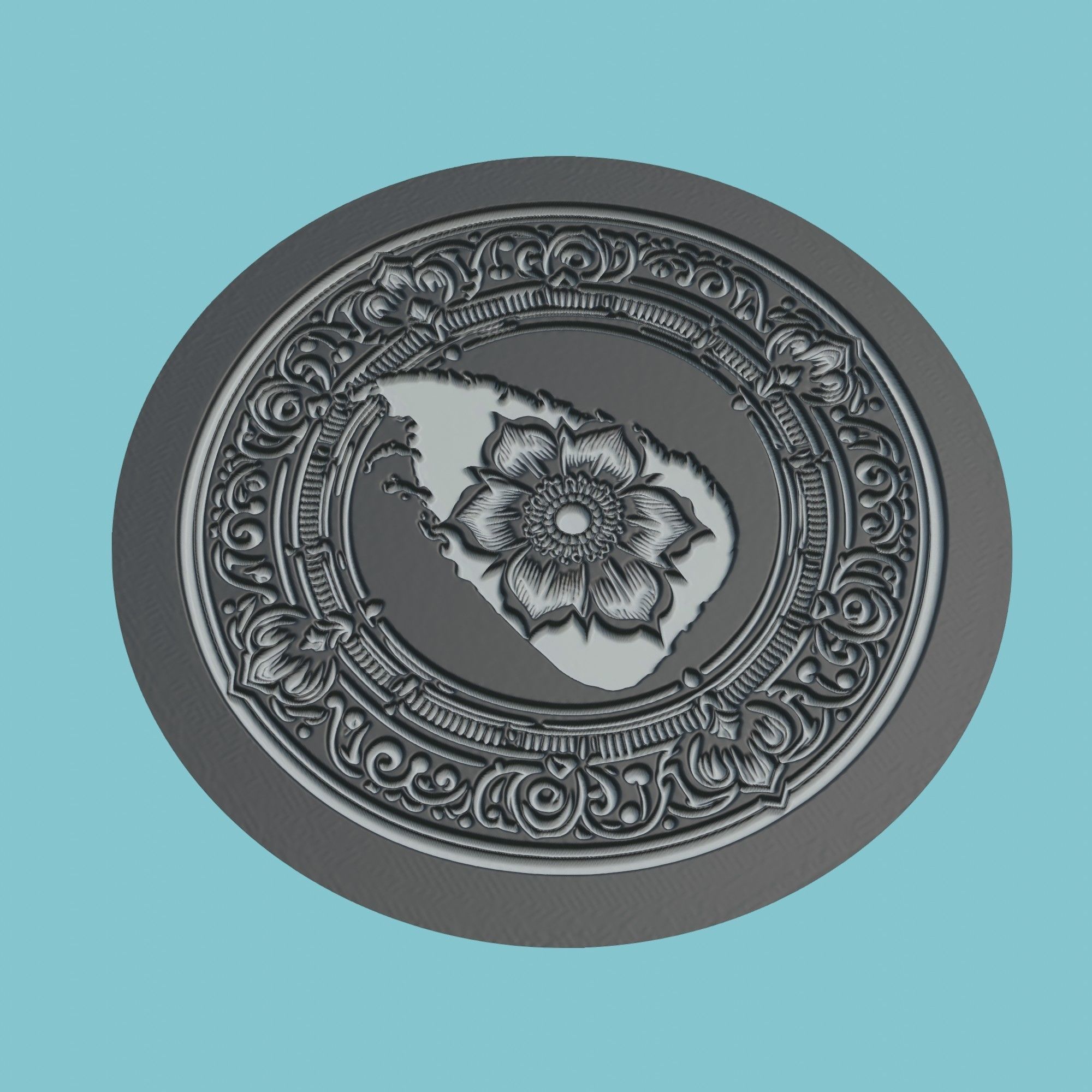 Sri Lanka Map Medallion Wall Art Printer 3D print model_1
