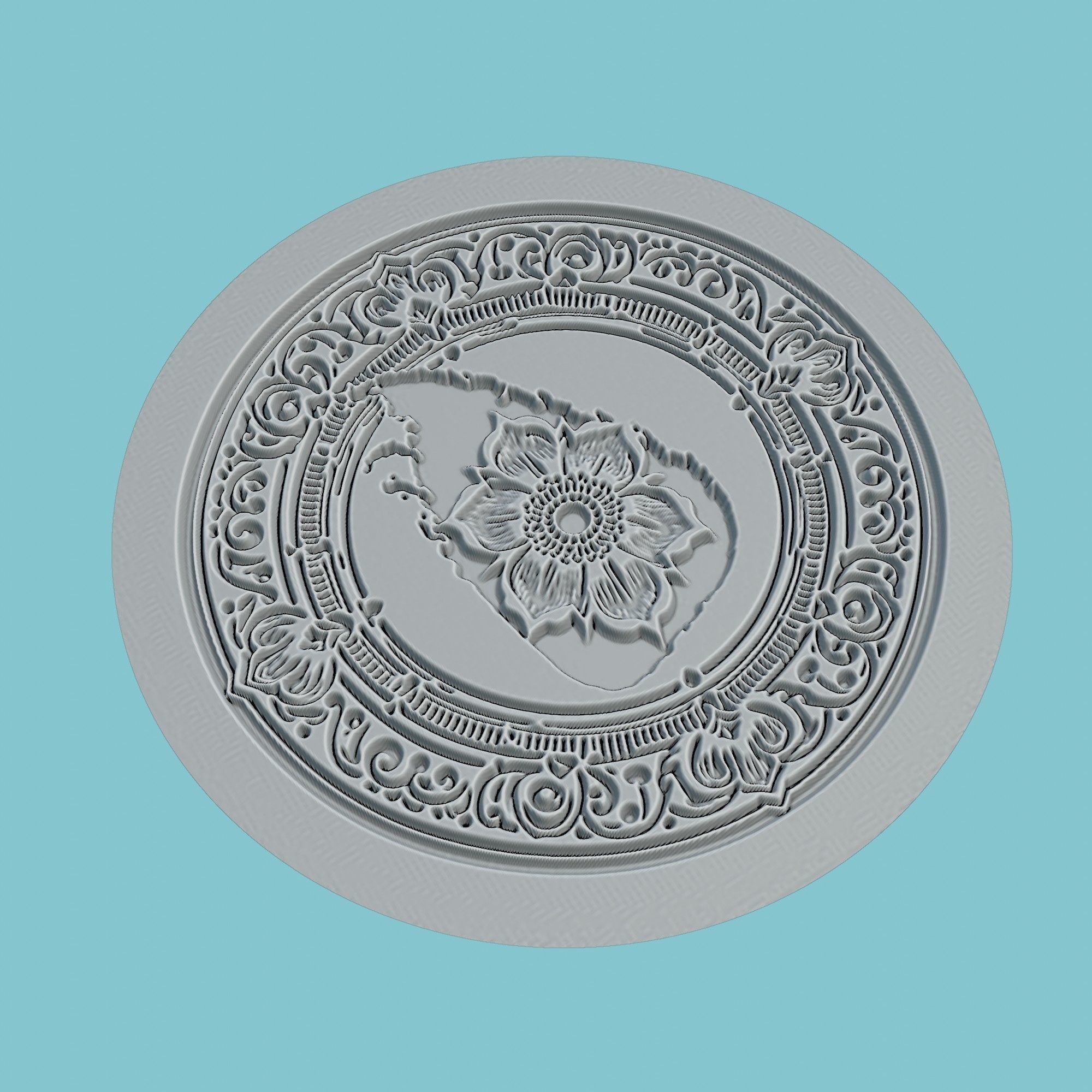 Sri Lanka Map Medallion Wall Art Printer 3D print model_3