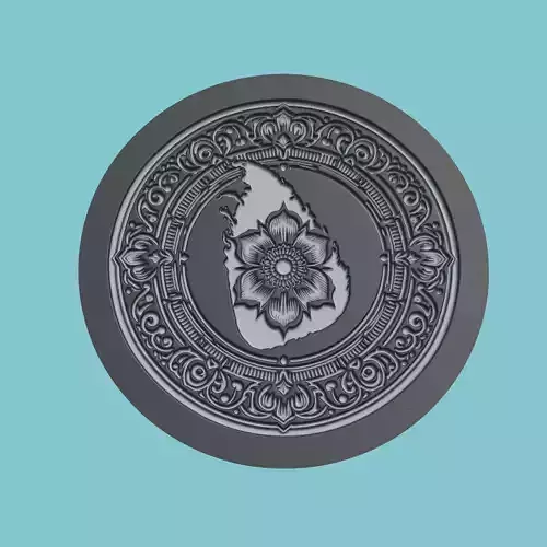 Sri Lanka Map Medallion Wall Art Printer