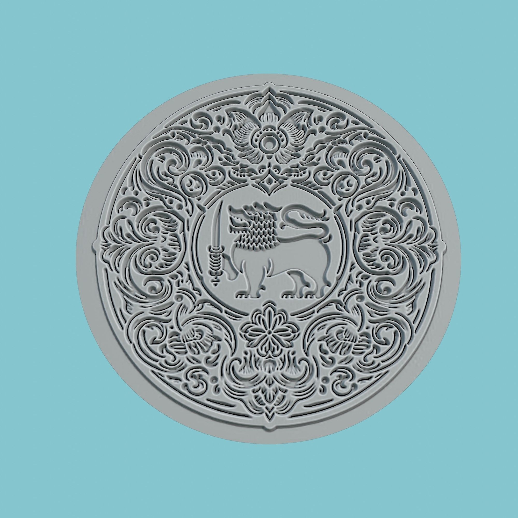 Sri Lanka Map Medallion Wall Art Printer 3D print model_2