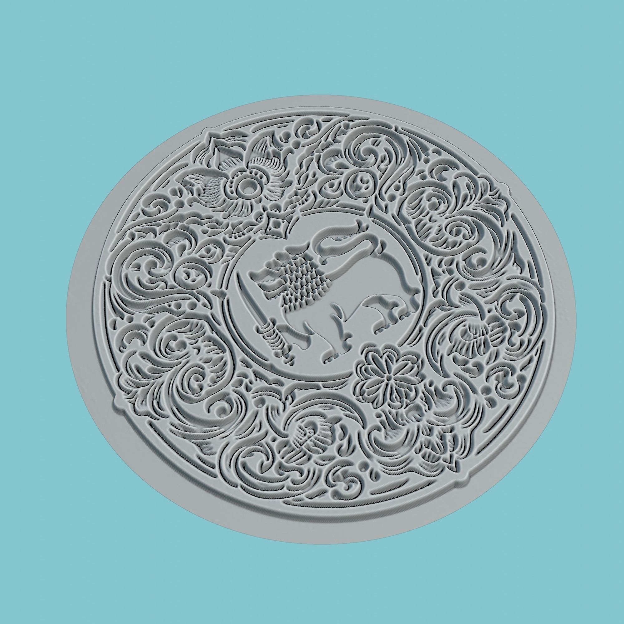 Sri Lanka Map Medallion Wall Art Printer 3D print model_3