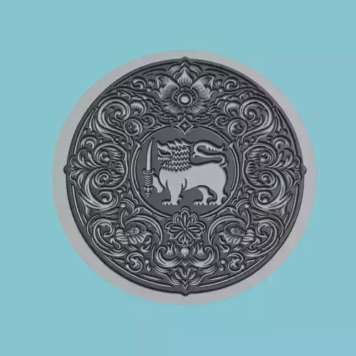 Sri Lanka Map Medallion Wall Art Printer
