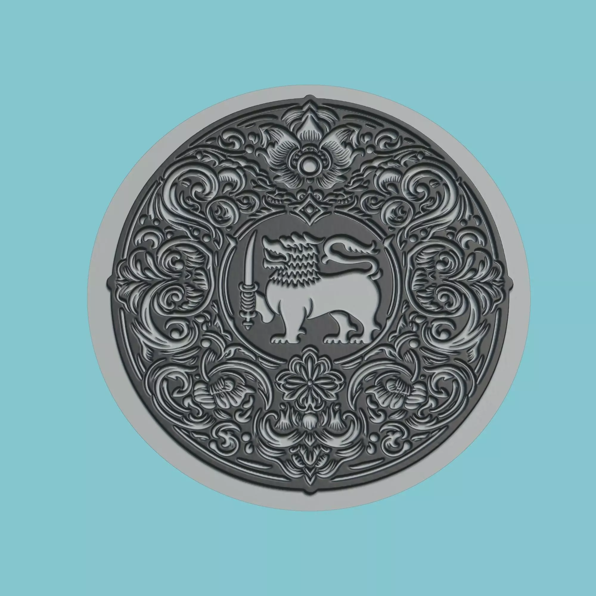 Sri Lanka Map Medallion Wall Art Printer 3D print model_0