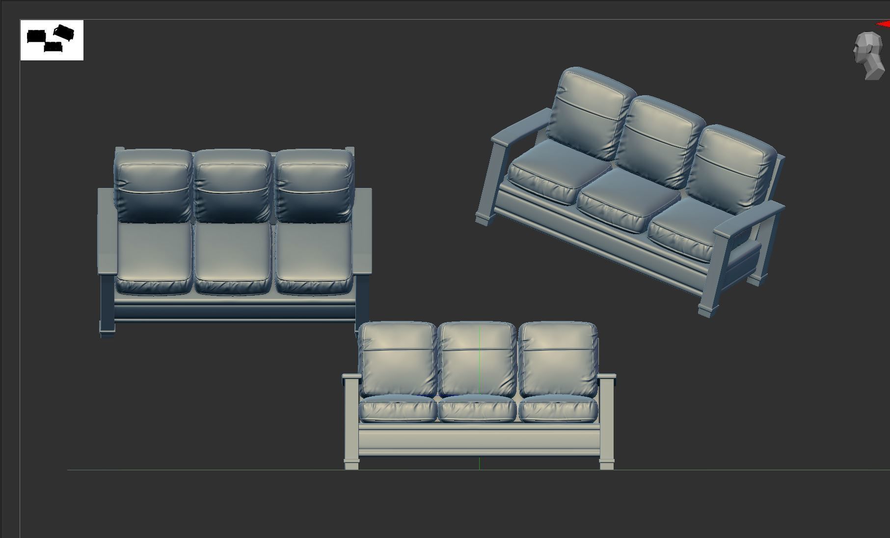 Sofa chair 3D print model_10