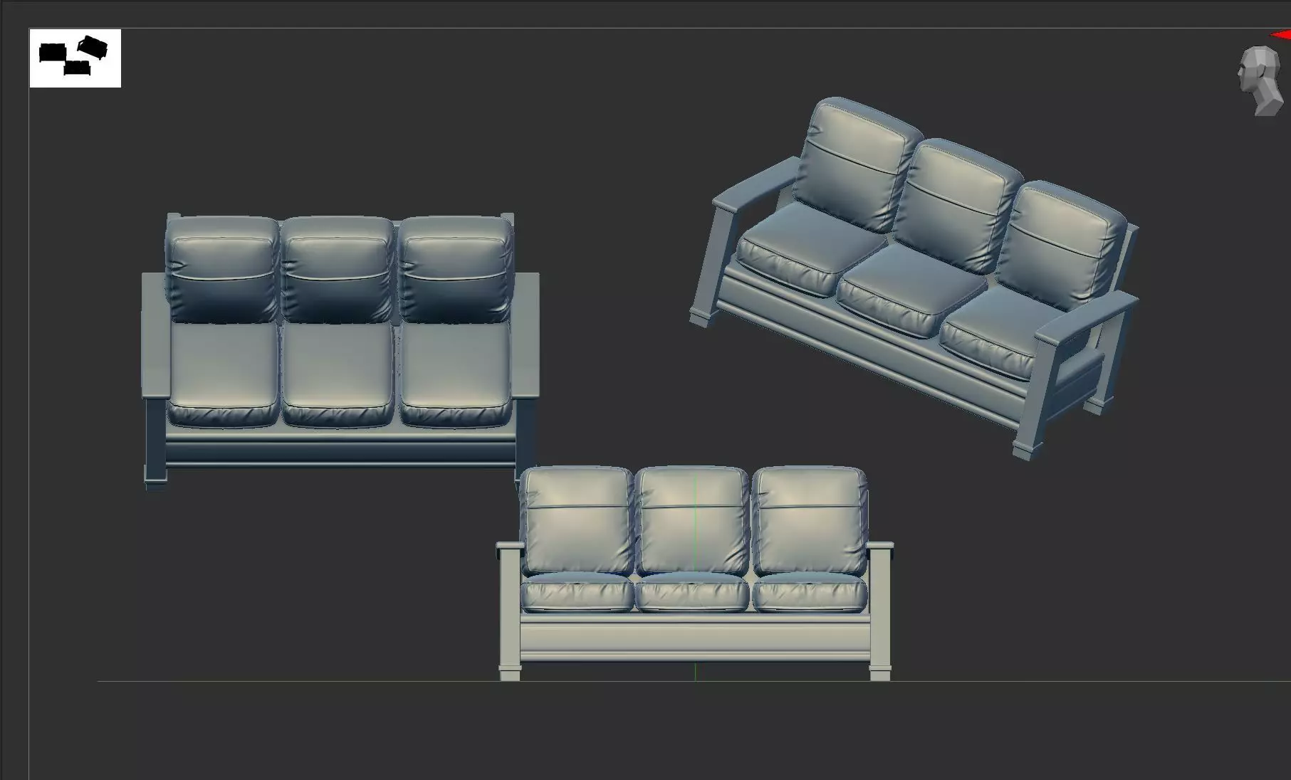 Sofa chair 3D print model_0