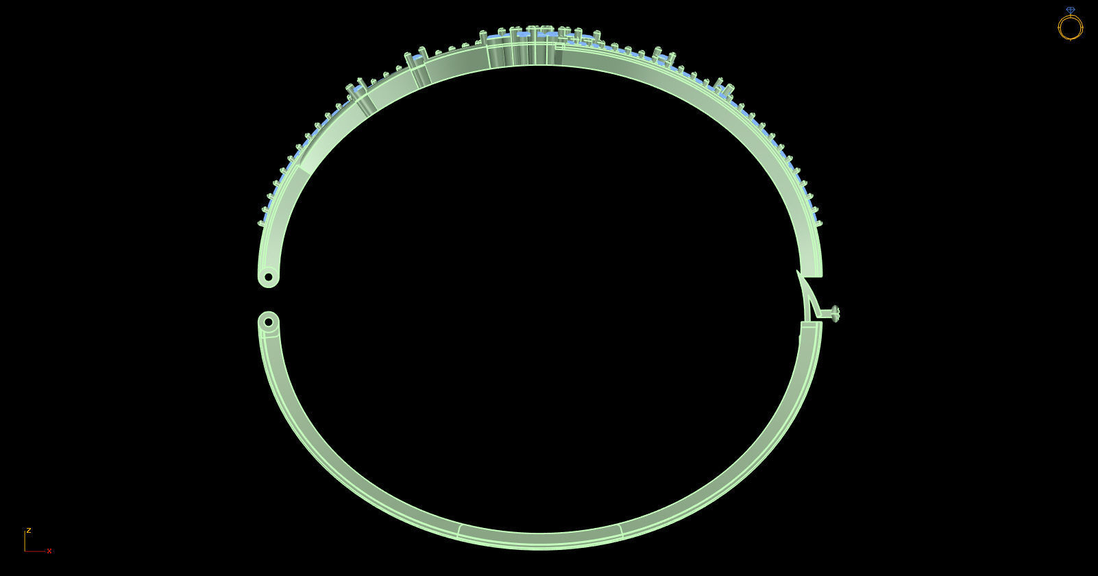 Yellow gold diamond Bangle-PBG-021 DIA 3D print model_2