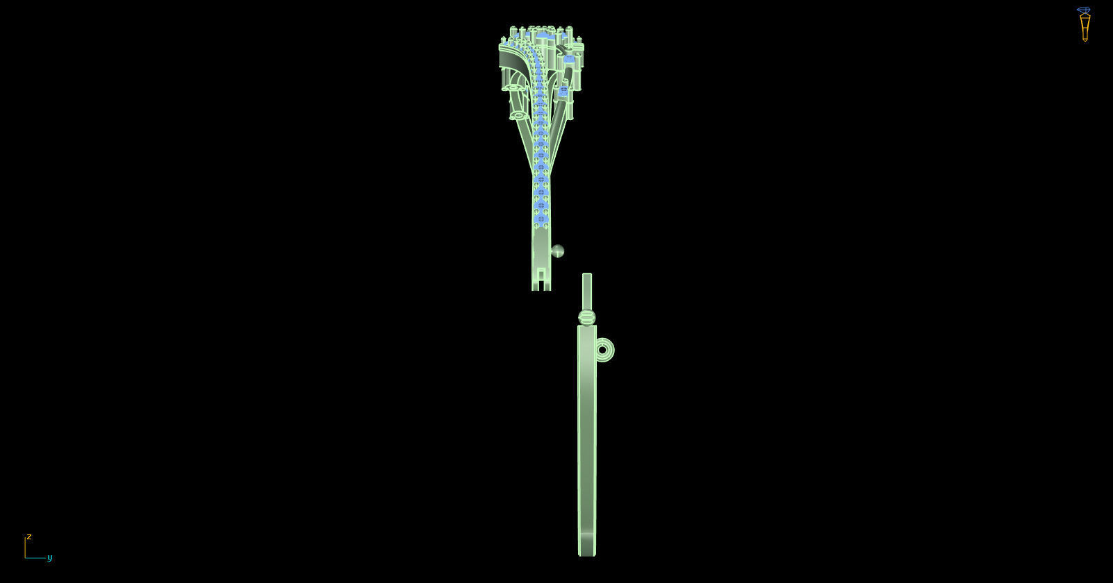 Yellow gold diamond Bangle-PBG-021 DIA 3D print model_3