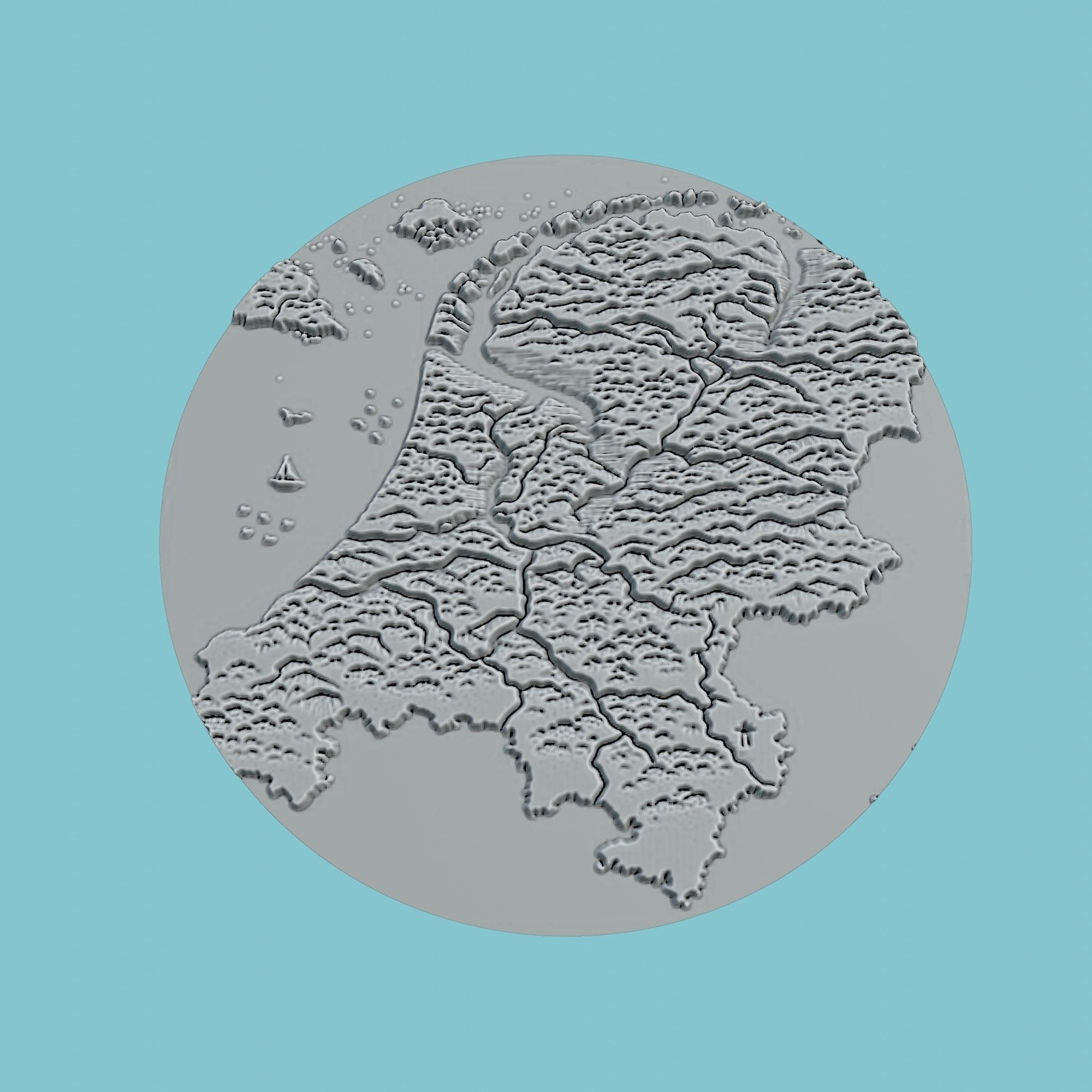 Suriname Map Medallion Wall Art Printer 3D print model_2