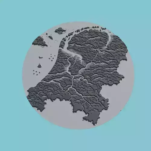 Suriname Map Medallion Wall Art Printer 3D print model