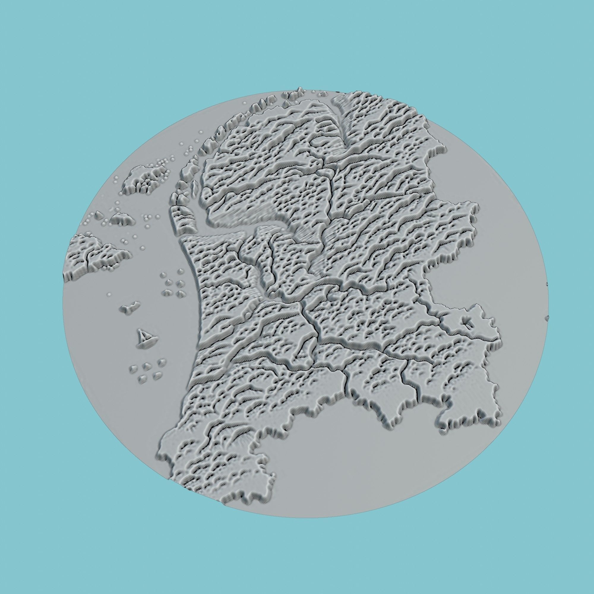 Suriname Map Medallion Wall Art Printer 3D print model_3