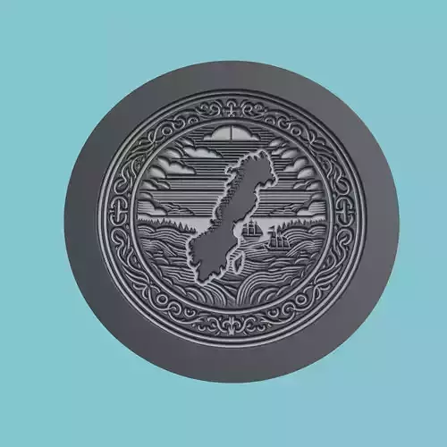 Sweden Map Medallion Wall Art Printer