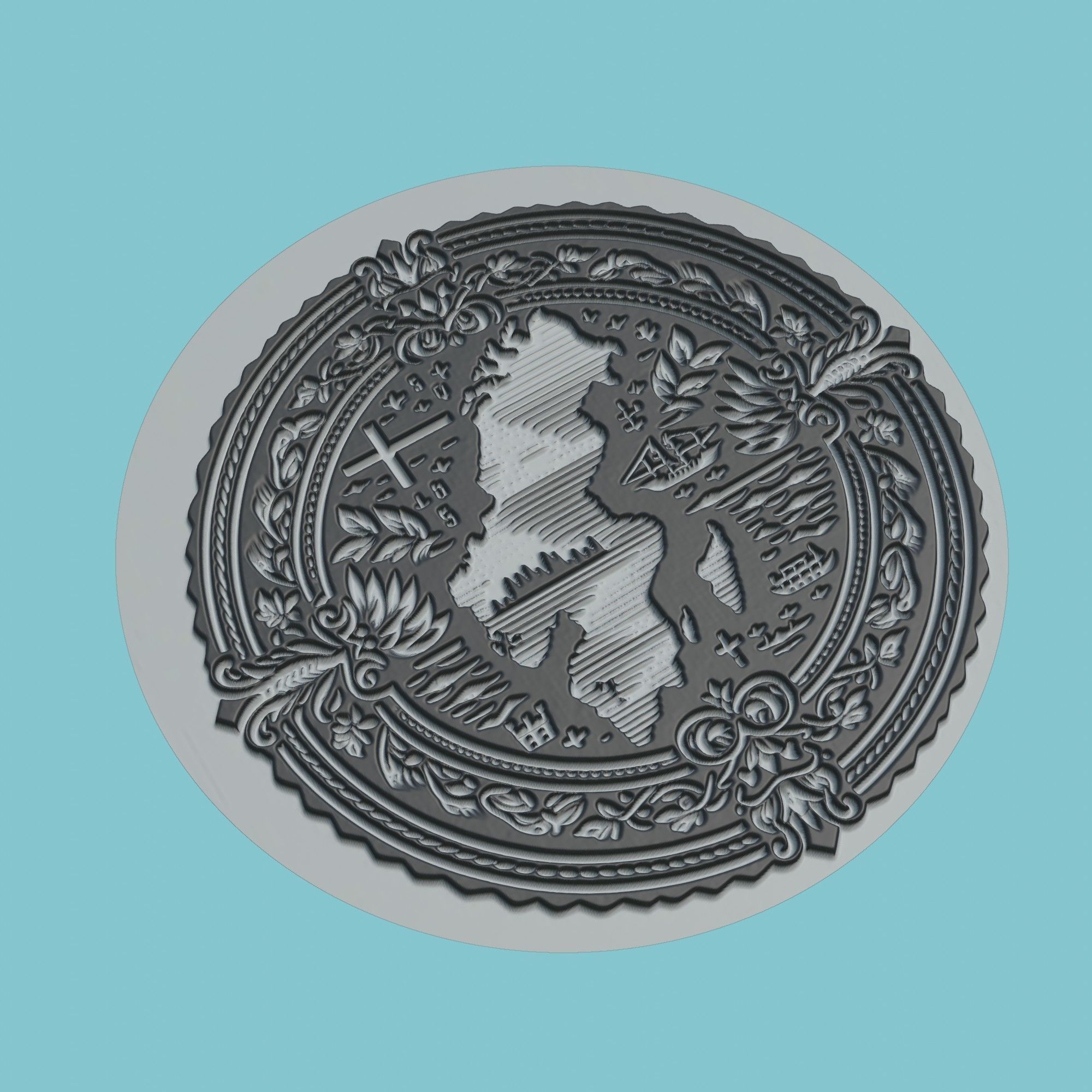 Sweden Map Medallion Wall Art Printer 3D print model_1