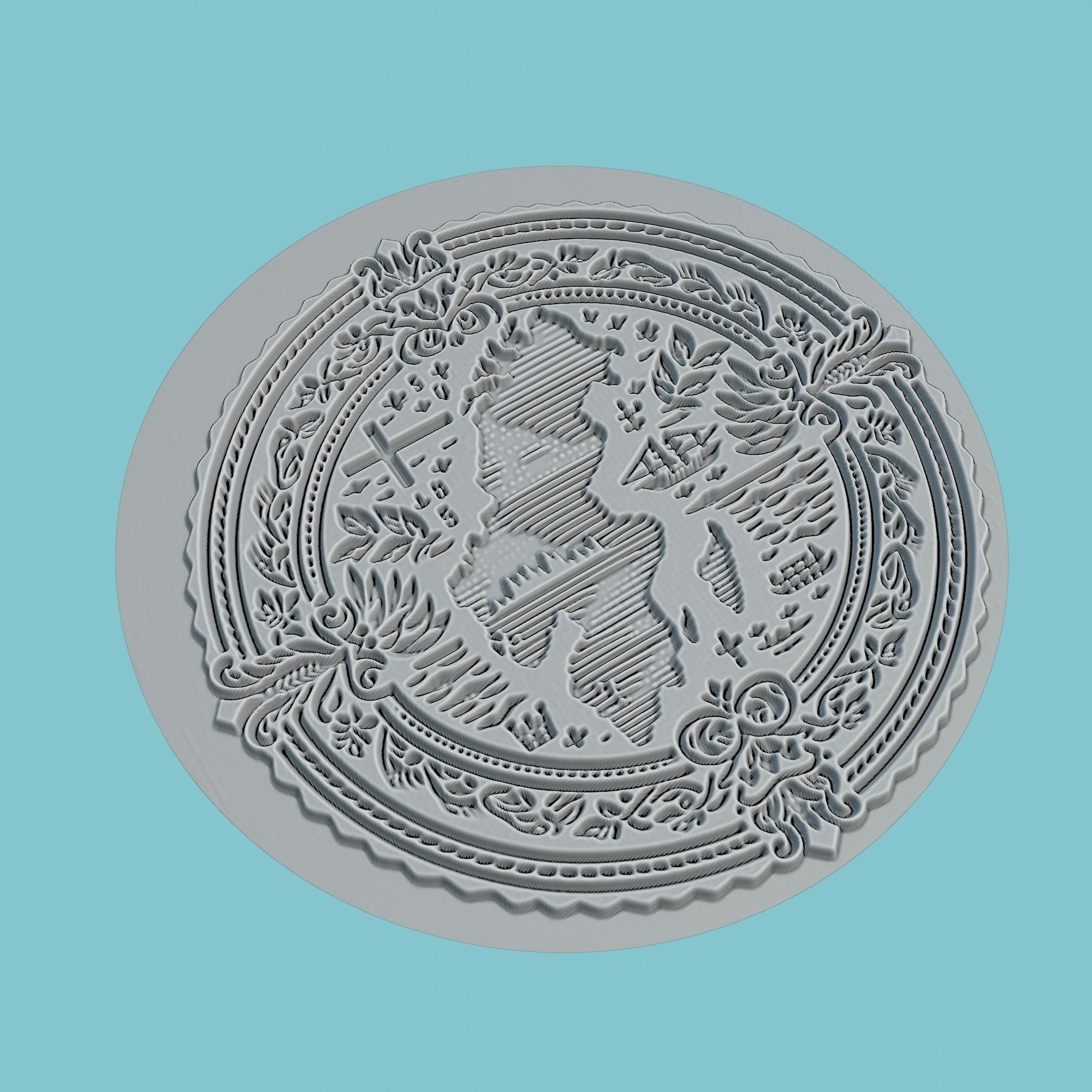 Sweden Map Medallion Wall Art Printer 3D print model_3