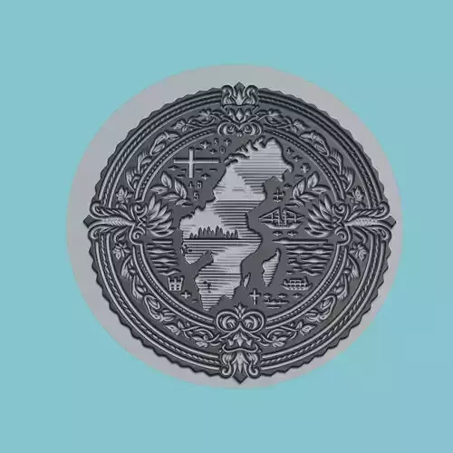 Sweden Map Medallion Wall Art Printer