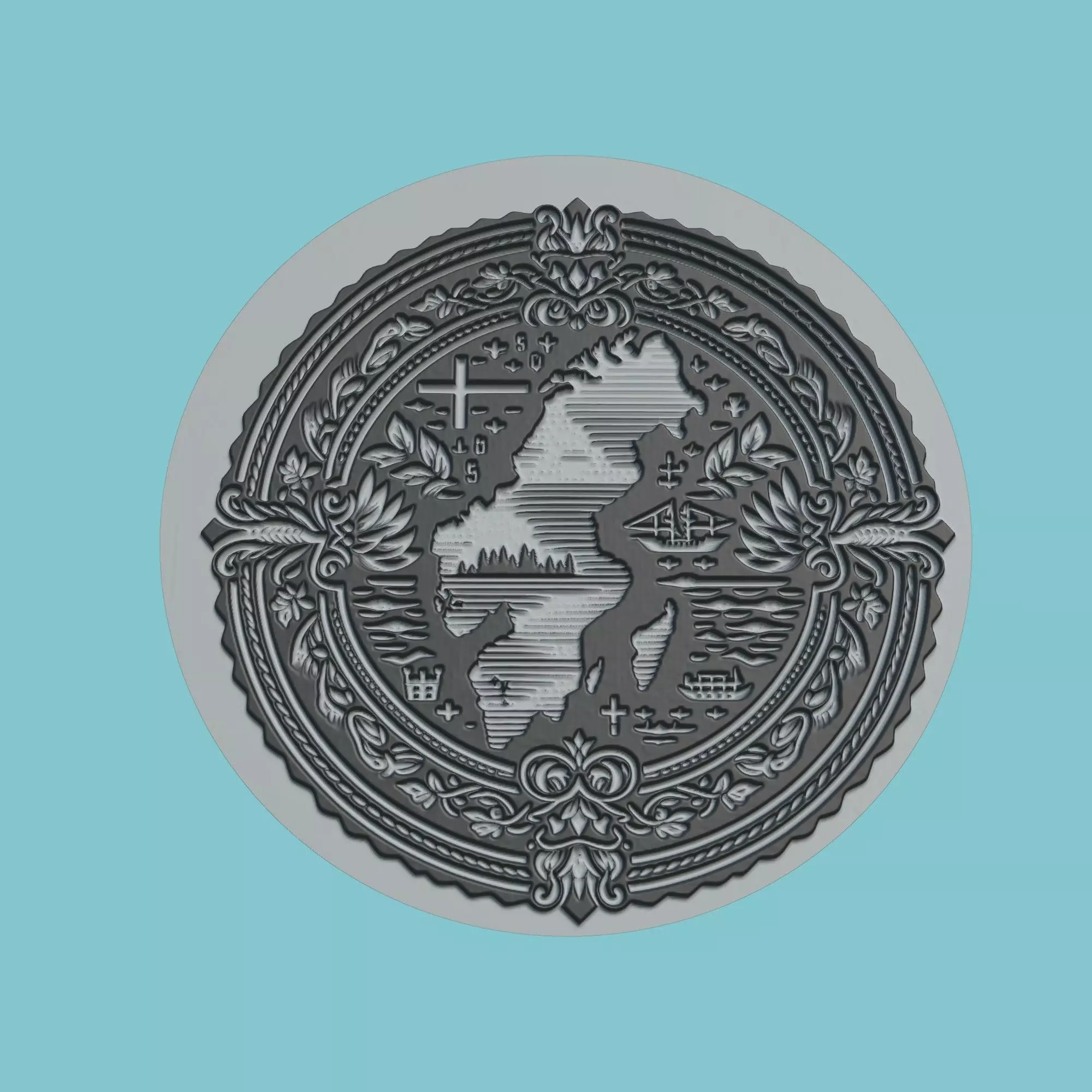 Sweden Map Medallion Wall Art Printer 3D print model_0