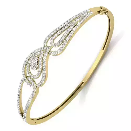 Yellow gold diamond Bangle-PBG-23 DIA