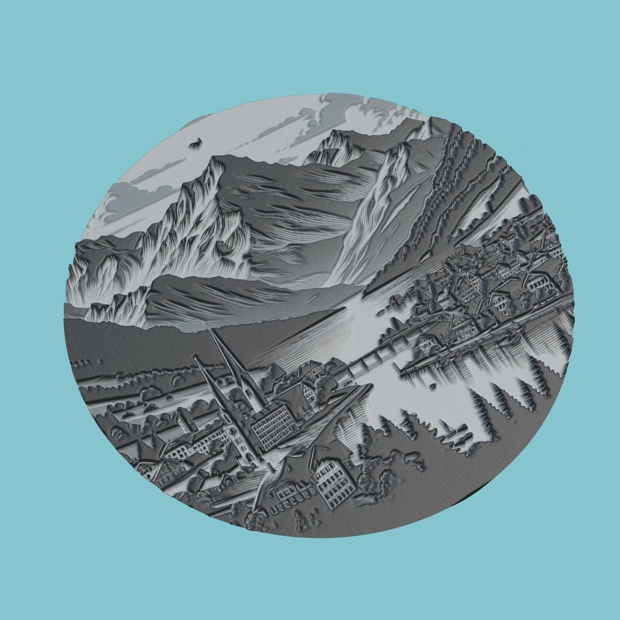 Switzerland Map Medallion Wall Art Printer 3D print model_1