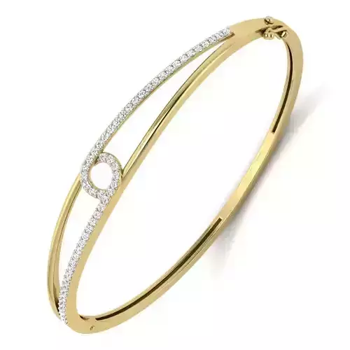 Yellow gold diamond Bangle-PBG-024 DIA