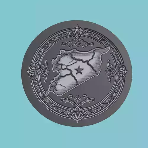 Syria Map Medallion Wall Art Printer