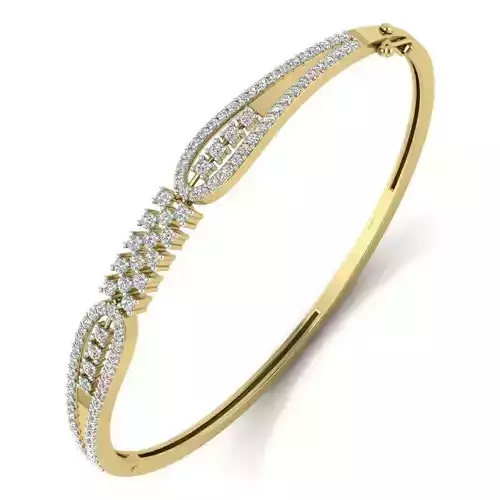 Yellow gold diamond Bangle-PBG-025 DIA