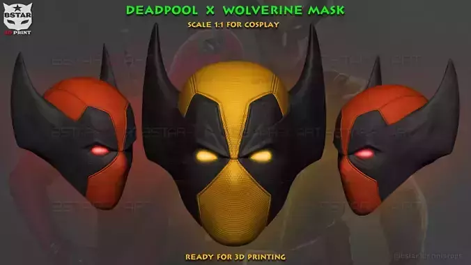 Deadpool X Wolverine Mask - Marvel Comic Cosplay