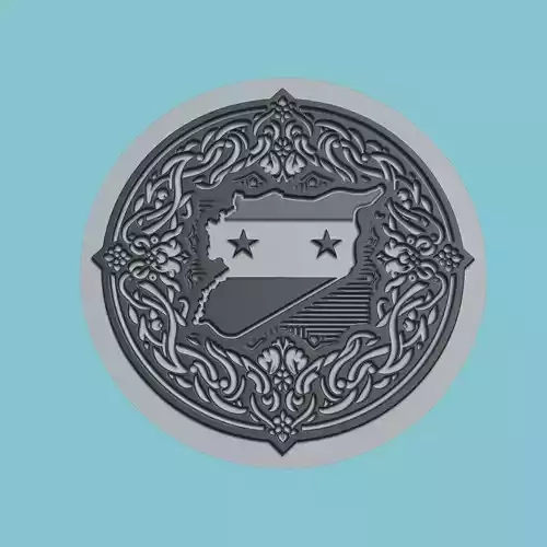 Syria Map Medallion Wall Art Printer