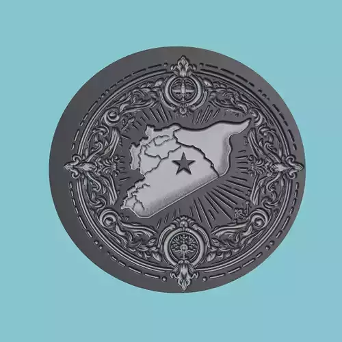 Syria Map Medallion Wall Art Printer